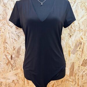 Dynamite Black V-Neck Bodysuit
